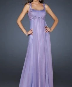 La Femme - 17476 Beaded And Ruched Sweetheart Chiffon A-line Gown