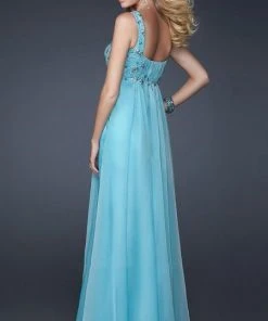 La Femme - 17476 Beaded And Ruched Sweetheart Chiffon A-line Gown