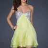 La Femme - 17649 Strapless Sequined Sweetheart Mini Party Dress Cocktail Dresses