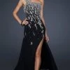 La Femme - 17706 Jewel Embellished Asymmetric Neck Chiffon A-line Gown Formal Gowns 1 La Femme - 17706 Jewel Embellished Asymmetric Neck Chiffon A-line Gown Formal Gowns