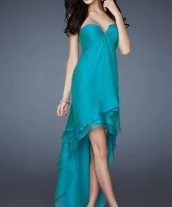 La Femme - 18048 Tantalizing Strapless Dress With Tiered Sashing Formal Gowns