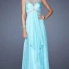 La Femme - 20026 Illusion Scoop Neckline Draped A-line Evening Dress Formal Gowns 1 La Femme - 20026 Illusion Scoop Neckline Draped A-line Evening Dress Formal Gowns
