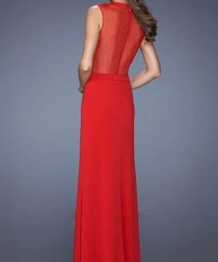 La Femme - 20049 Beautiful Hourglass Illusion Evening Dress