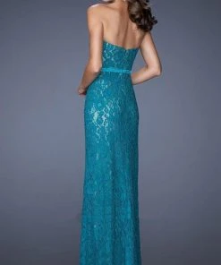 Formal Gowns La Femme - 20107 Lace Embellished Sweetheart Column Gown
