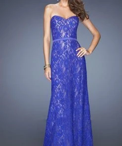 Formal Gowns La Femme - 20107 Lace Embellished Sweetheart Column Gown