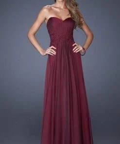 La Femme - 20449 Strapless Sweetheart Gown With Beaded Lace Applique Formal Gowns 11 La Femme - 20449 Strapless Sweetheart Gown With Beaded Lace Applique Formal Gowns