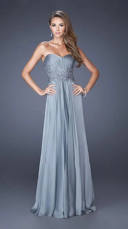 La Femme - 20449 Strapless Sweetheart Gown With Beaded Lace Applique Formal Gowns 5 La Femme - 20449 Strapless Sweetheart Gown With Beaded Lace Applique Formal Gowns