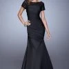 La Femme - 21670 Sequined Draped Mermaid Gown Formal Gowns 1 La Femme - 21670 Sequined Draped Mermaid Gown Formal Gowns