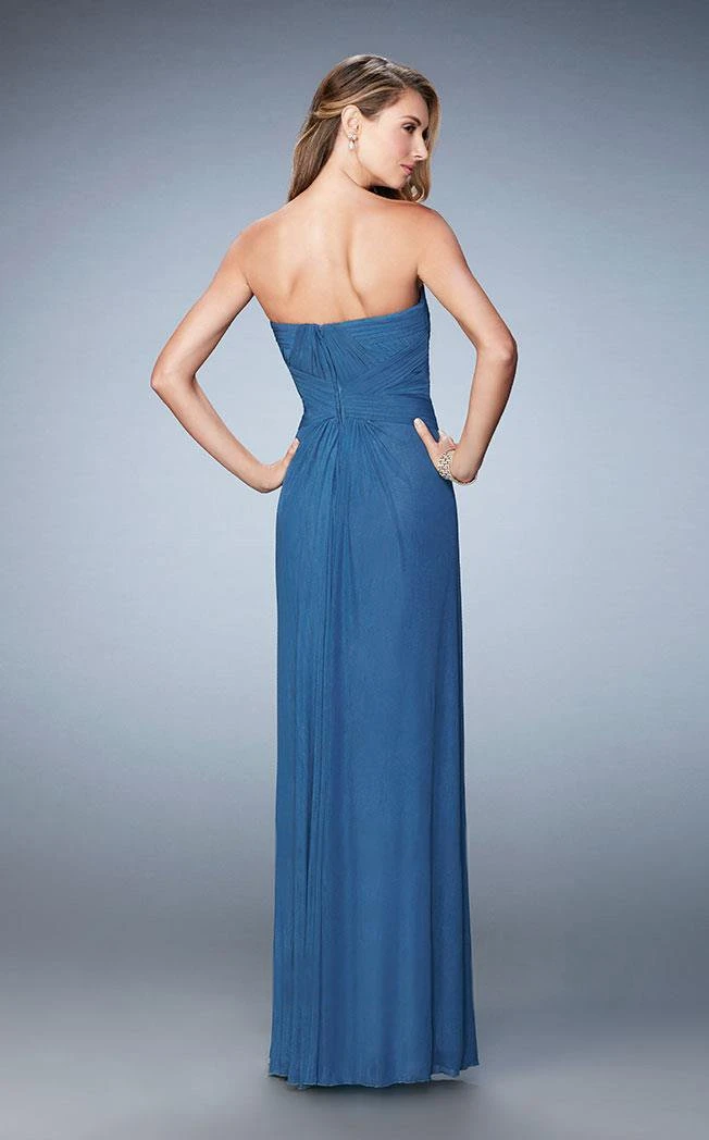 La Femme - 23023 Strapless Ruched Sheath Long Dress With Shawl Formal Gowns 7 La Femme - 23023 Strapless Ruched Sheath Long Dress With Shawl Formal Gowns