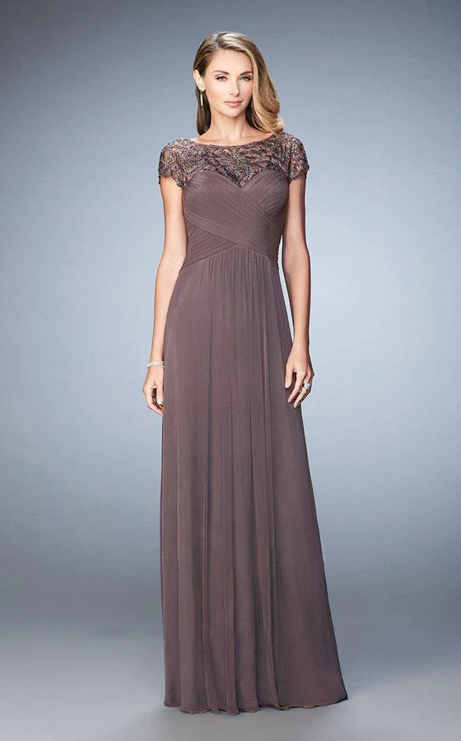 Formal Gowns La Femme - 23077 Crisscrossed Bodice A-Line Gown 5 Formal Gowns La Femme - 23077 Crisscrossed Bodice A-Line Gown