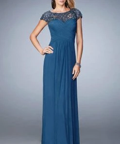 Formal Gowns La Femme - 23077 Crisscrossed Bodice A-Line Gown 9 Formal Gowns La Femme - 23077 Crisscrossed Bodice A-Line Gown