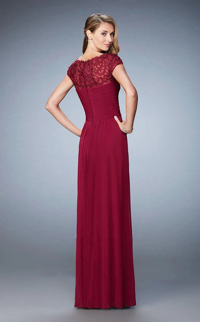 Formal Gowns La Femme - 23077 Crisscrossed Bodice A-Line Gown 4 Formal Gowns La Femme - 23077 Crisscrossed Bodice A-Line Gown