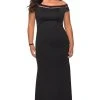Formal Gowns La Femme - Cap Sleeve Sheer Panel Prom Dress 29049SC - 1 Pc Black In Size 18W Available