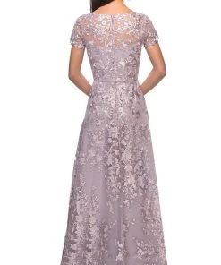 La Femme - Floral Embroidered Lace A-Line Dress 27870SC 7 La Femme - Floral Embroidered Lace A-Line Dress 27870SC