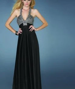 La Femme Gigi - 13870 Sparkling Halter Style Evening Dress