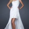 La Femme Gigi - 17218 Ethereal Floral Appliqued Asymmetrical Gown Formal Gowns 2 La Femme Gigi - 17218 Ethereal Floral Appliqued Asymmetrical Gown Formal Gowns
