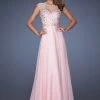 La Femme Gigi - 19858 Embellished Illusion Bateau A-line Dress