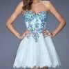 La Femme Gigi - 19973 Embellished Lace Strapless Babydoll Dress Cocktail Dresses