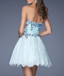 La Femme Gigi - 19973 Embellished Lace Strapless Babydoll Dress Cocktail Dresses 5 La Femme Gigi - 19973 Embellished Lace Strapless Babydoll Dress Cocktail Dresses