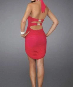 La Femme - Halter Cutout Back Short Dress 14490SC - 1 Pc Black In Size 00 Available