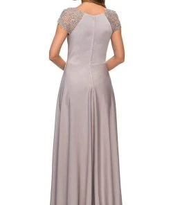 Formal Gowns La Femme - Lace Jewel Neck A-Line Dress 28100SC 8 Formal Gowns La Femme - Lace Jewel Neck A-Line Dress 28100SC