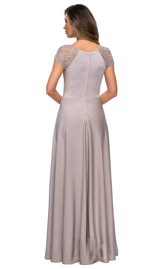 Formal Gowns La Femme - Lace Jewel Neck A-Line Dress 28100SC 4 Formal Gowns La Femme - Lace Jewel Neck A-Line Dress 28100SC