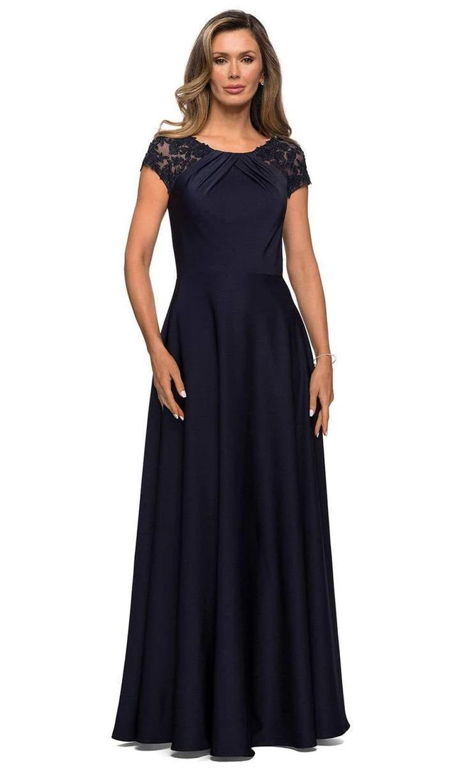 Formal Gowns La Femme - Lace Jewel Neck A-Line Dress 28100SC 7 Formal Gowns La Femme - Lace Jewel Neck A-Line Dress 28100SC