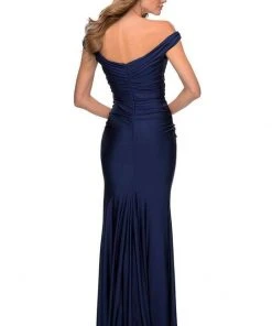 La Femme - Off Shoulder Jersey Sheath Dress 28450SC