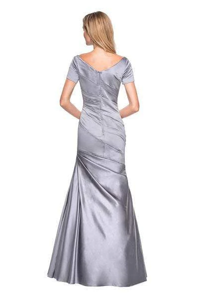 La Femme - Short Sleeve Pleat-Textured Trumpet Gown 26947SC Formal Gowns 5 La Femme - Short Sleeve Pleat-Textured Trumpet Gown 26947SC Formal Gowns