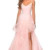 La Femme - Sleeveless Ruffled A-Line Prom Dress 28502SC - 1 Pc Blush In Size 4 Available 1 La Femme - Sleeveless Ruffled A-Line Prom Dress 28502SC - 1 Pc Blush In Size 4 Available