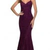 La Femme - Spaghetti Strap Lace Mermaid Dress 28504SC - 1 Pc Dark Berry In Size 8 Available Formal Gowns