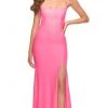 La Femme - Spaghetti Straps Sheath Prom Dress 30661SC - 1 Pc Light Coral In Size 00 Available Formal Gowns 2 La Femme - Spaghetti Straps Sheath Prom Dress 30661SC - 1 Pc Light Coral In Size 00 Available Formal Gowns