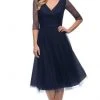 La Femme - V-Neck Knee-Length Cocktail Dress 29229 - 1 Pc Navy In Size 4 And 1 Pc Black In Size 12 Available Cocktail Dresses 1 La Femme - V-Neck Knee-Length Cocktail Dress 29229 - 1 Pc Navy In Size 4 And 1 Pc Black In Size 12 Available Cocktail Dresses