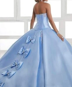 LA Glitter - 24029 Bejeweled Plunging Corset Bodice Ballgown