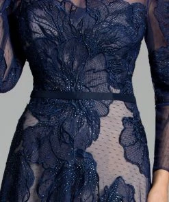 Lara Dresses - 32634 Detailed Sheer Floral Gown In Green 16 Lara Dresses - 32634 Detailed Sheer Floral Gown In Green