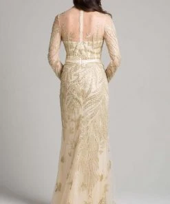 Lara Dresses - 33198 Jewel Long Sleeves Sheath Long Dress 5 Lara Dresses - 33198 Jewel Long Sleeves Sheath Long Dress