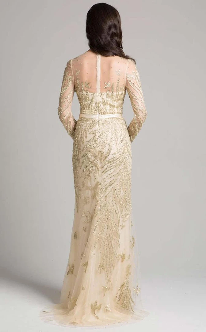 Lara Dresses - 33198 Jewel Long Sleeves Sheath Long Dress 4 Lara Dresses - 33198 Jewel Long Sleeves Sheath Long Dress