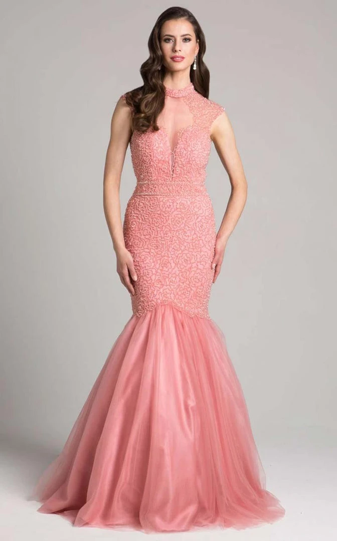 Lara Dresses - 33203 Beaded High Neck Mermaid Gown 3 Lara Dresses - 33203 Beaded High Neck Mermaid Gown