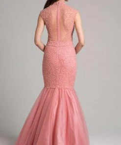 Lara Dresses - 33203 Beaded High Neck Mermaid Gown