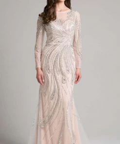 Lara Dresses - 33205 Sequined Long Sleeves Long Gown