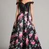 Formal Gowns Lara Dresses - 33207 Floral Off Shoulder A-line Dress