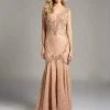 Lara Dresses - 33229 Embellished Sheer Trumpet Evening Gown Formal Gowns