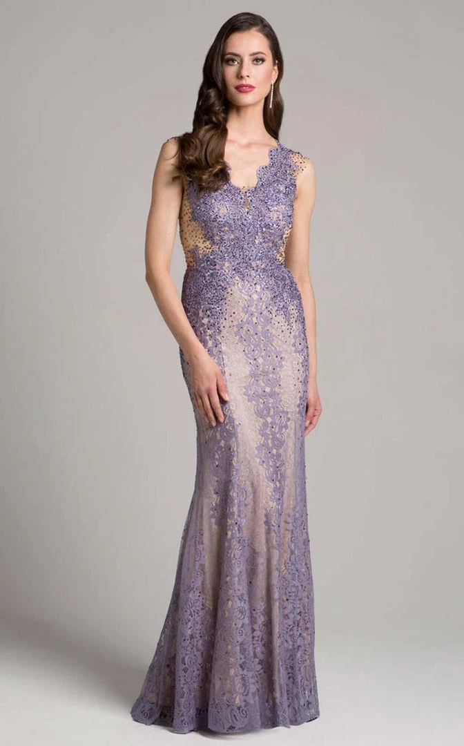 Formal Gowns Lara Dresses - 33231 Scalloped V-neck Sheath Dress 3 Formal Gowns Lara Dresses - 33231 Scalloped V-neck Sheath Dress