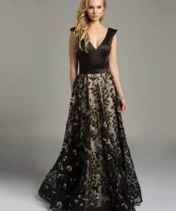 Lara Dresses - 33239 Beaded Floral Embroidered A-Line Gown Formal Gowns