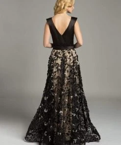 Lara Dresses - 33239 Beaded Floral Embroidered A-Line Gown Formal Gowns 5 Lara Dresses - 33239 Beaded Floral Embroidered A-Line Gown Formal Gowns