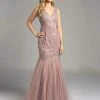 Lara Dresses - 33245 Jewelled Mermaid Gown With Tulle Skirt Formal Gowns