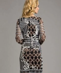 Cocktail Dresses Lara Dresses - 33264 Sassy Beaded Long Sleeve Cocktail Dress 5 Cocktail Dresses Lara Dresses - 33264 Sassy Beaded Long Sleeve Cocktail Dress