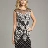 Lara Dresses - 33265 Sheer Cocktail Dress With Elegant Floral Design Cocktail Dresses