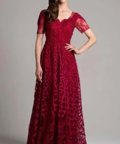 Lara Dresses - 33278 Beaded V-neck A-line Dress