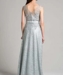 Formal Gowns Lara Dresses - 33284 Embellished V-neck A-line Dress